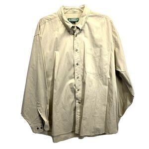 ARCADIA Shirt Mens XL Khaki Button Down Collar Chest Pocket Long Sleeve Outdoors